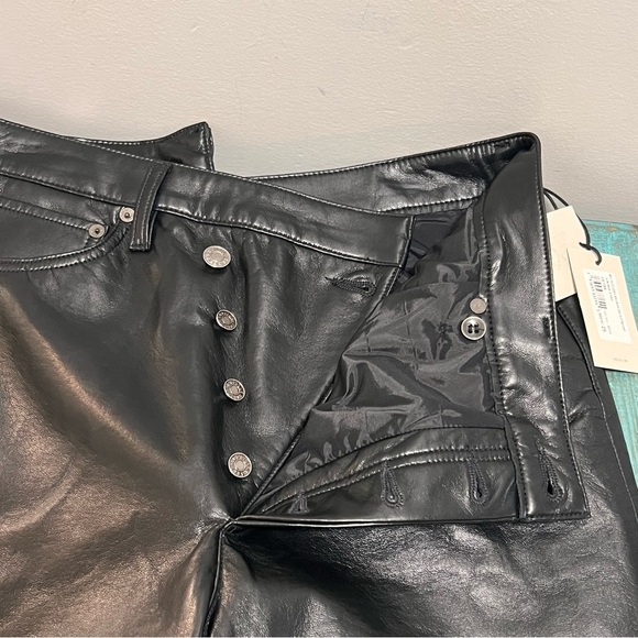 Agolde Criss Cross Recycled Leather Straight in Detox Size 29 - Picture 6 of 15